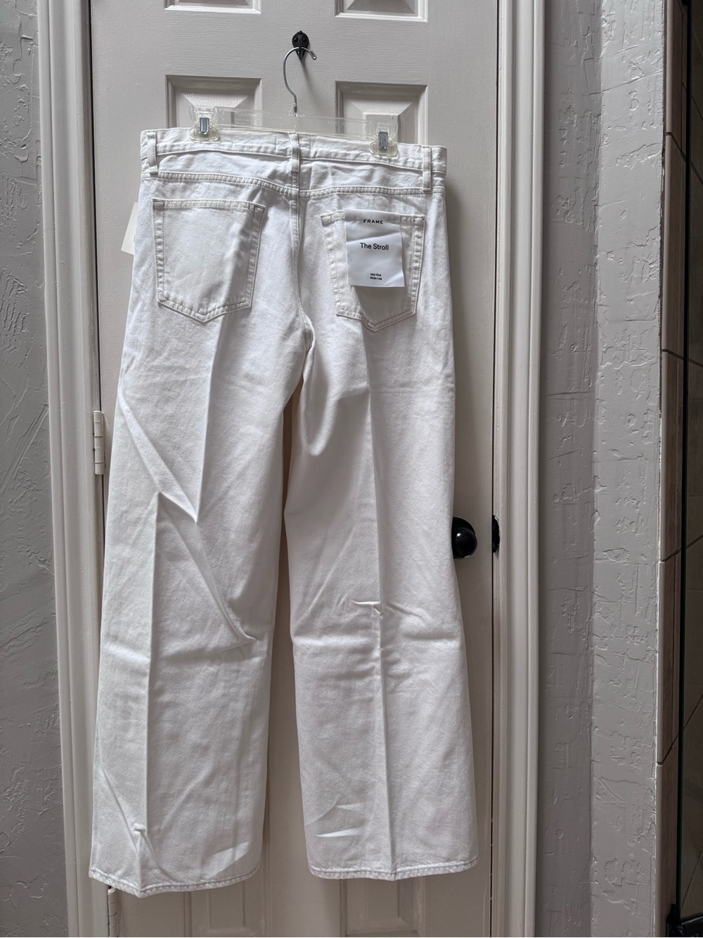 NWT Frame 30 The Stroll Mid-Rise Wide-Leg Jeans, Au Natural Clean - Picture 3 of 10